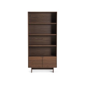 KAVE HOME Norlen reol, m. 2 l�ger og 4 hylder - brun valn�ddefiner