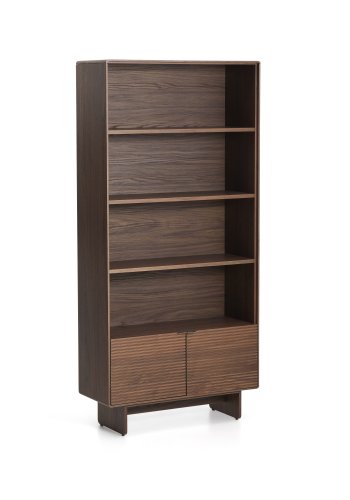 KAVE HOME Norlen reol, m. 2 l�ger og 4 hylder - brun valn�ddefiner