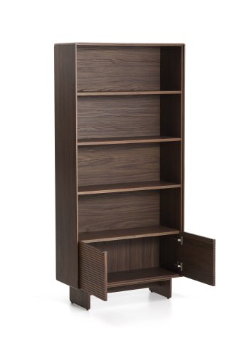 KAVE HOME Norlen reol, m. 2 l�ger og 4 hylder - brun valn�ddefiner