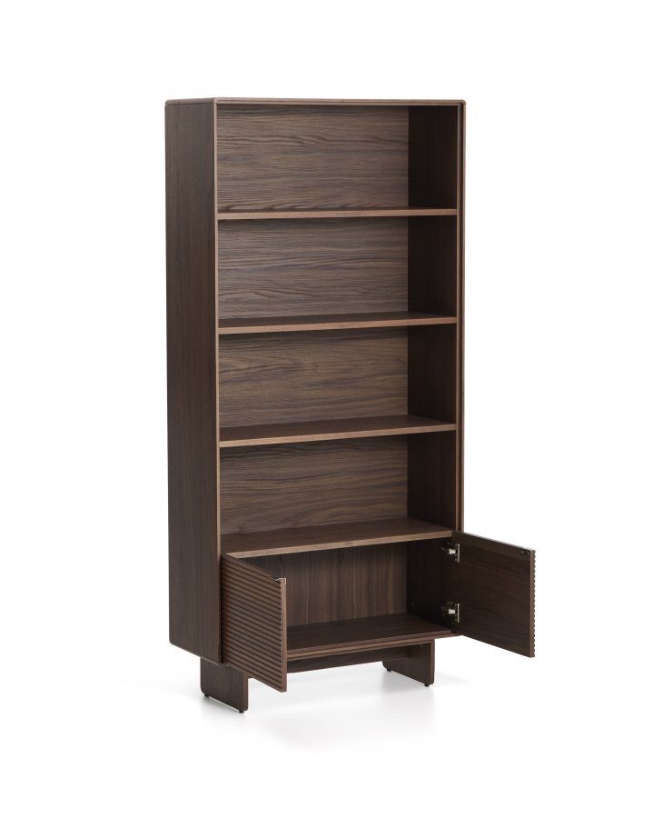 KAVE HOME Norlen reol, m. 2 l�ger og 4 hylder - brun valn�ddefiner