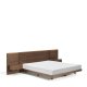 KAVE HOME Norlen sengeramme, m. 2 natborde og LED-lys - valn�ddefiner med m�rk finish (180x200)