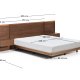 KAVE HOME Norlen sengeramme, m. 2 natborde og LED-lys - valn�ddefiner med m�rk finish (160x200)