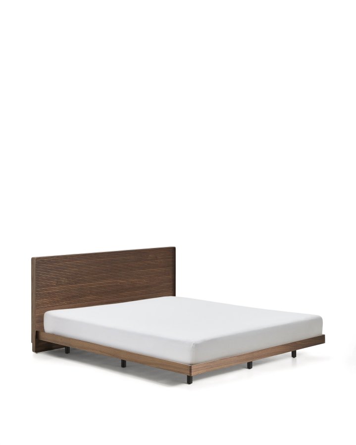 KAVE HOME Norlen sengebund, m. LED-lys - m�rk valn�ddefiner (til 180 x 200 cm madras)