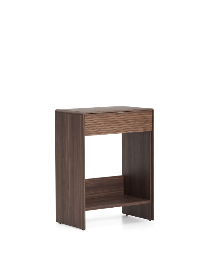 KAVE HOME Norlen konsolbord, m. 1 hylde og 1 skuffe - brun valn�ddefiner (60x81)