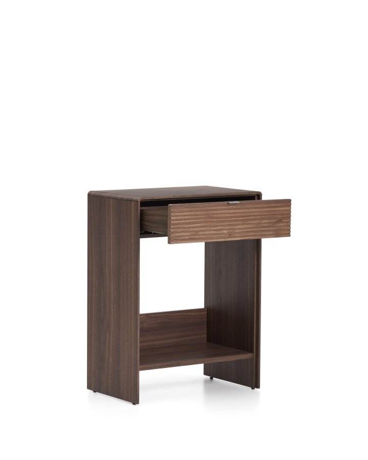 KAVE HOME Norlen konsolbord, m. 1 hylde og 1 skuffe - brun valn�ddefiner (60x81)