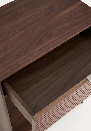 KAVE HOME Norlen konsolbord, m. 1 hylde og 1 skuffe - brun valn�ddefiner (60x81)