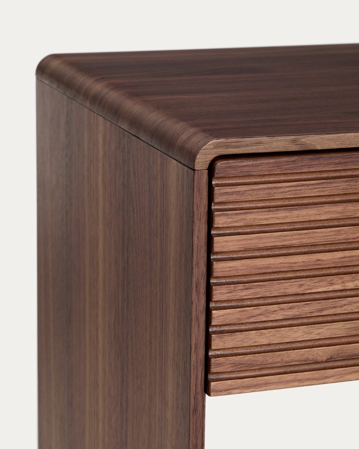 KAVE HOME Norlen konsolbord, m. 1 hylde og 1 skuffe - brun valn�ddefiner (60x81)