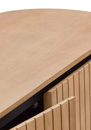 KAVE HOME Licia skjenk, m. 2 drer og 1 hylle - naturlig mangotre og jern (120x45)