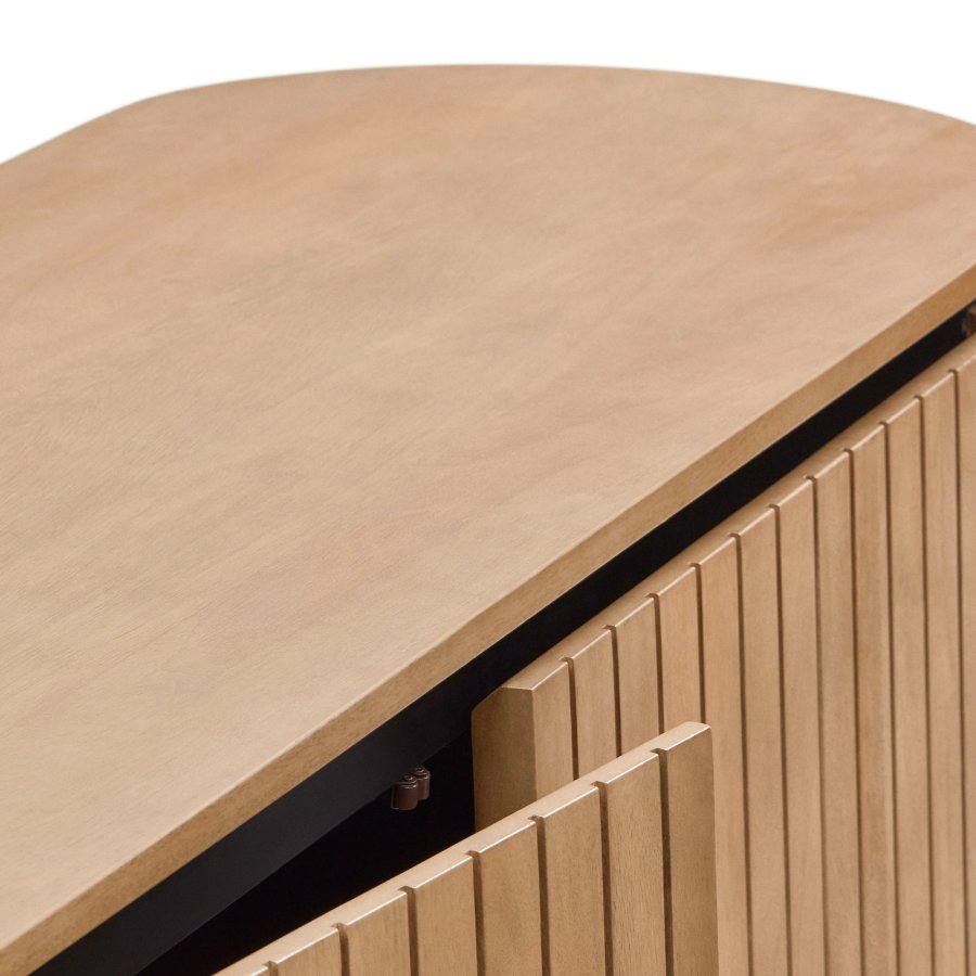 KAVE HOME Licia skjenk, m. 2 drer og 1 hylle - naturlig mangotre og jern (120x45)