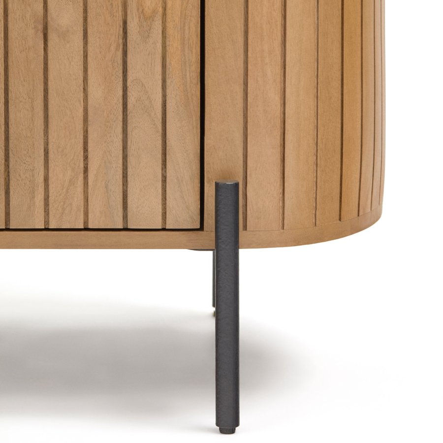 KAVE HOME Licia skjenk, m. 2 drer og 1 hylle - naturlig mangotre og jern (120x45)