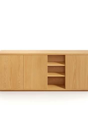 KAVE HOME Abilen skjenk, m. 3 drer og hyller - naturlig eikefiner