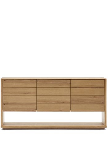 KAVE HOME Alguema skjenk, m. 3 drer og hyller - naturlig eikefiner (151x40)