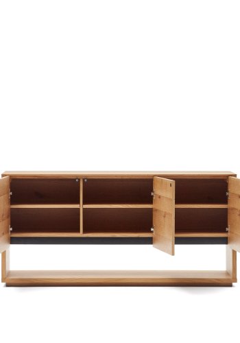 KAVE HOME Alguema skjenk, m. 3 drer og hyller - naturlig eikefiner (151x40)