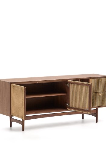 KAVE HOME Elan skjenk, m. 2 drer og 2 skuffer - naturfiner, tau og valntt