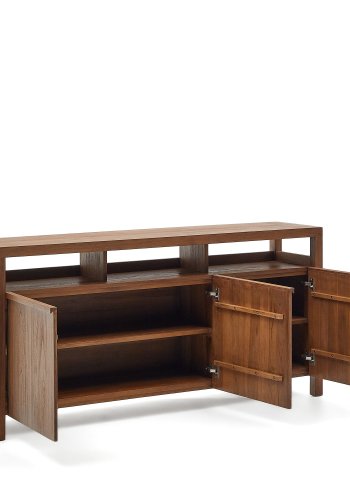 KAVE HOME Sashi skjenk, m. 3 drer, 2 hyller og 1 pen plass - naturlig teak