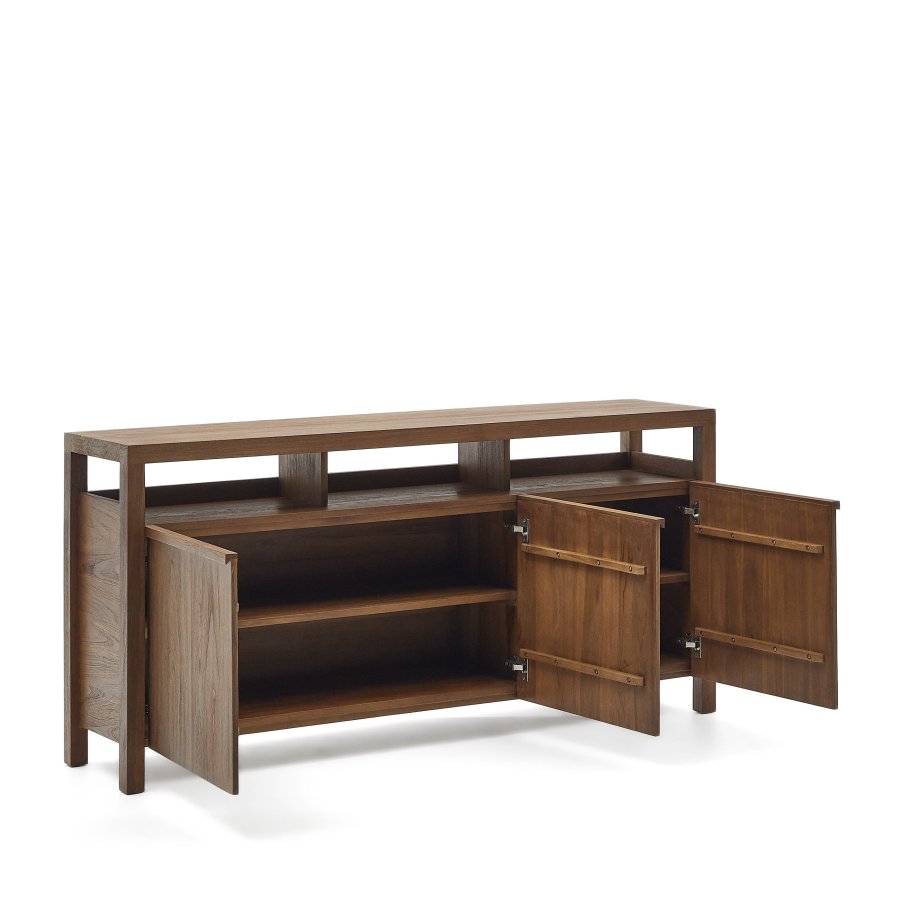 KAVE HOME Sashi skjenk, m. 3 drer, 2 hyller og 1 pen plass - naturlig teak