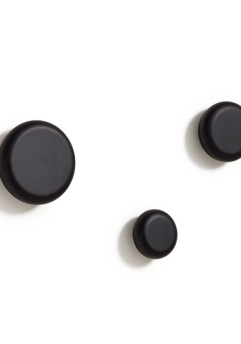 KAVE HOME Nadue sett med 3 veggkroker laget av heltre bk med svart finish