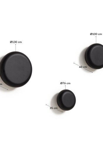 KAVE HOME Nadue sett med 3 veggkroker laget av heltre bk med svart finish