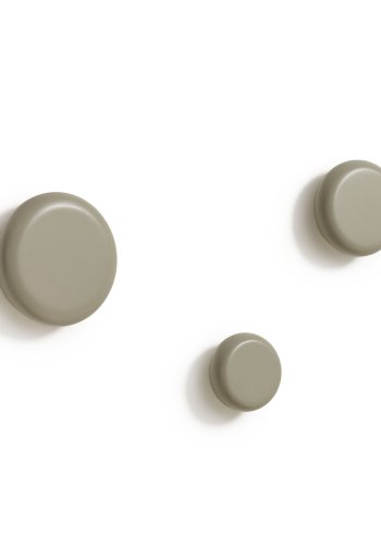 KAVE HOME Nadue sett med 3 veggkroker i heltre bk med gr overflate