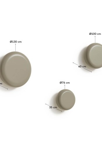 KAVE HOME Nadue sett med 3 veggkroker i heltre bk med gr overflate
