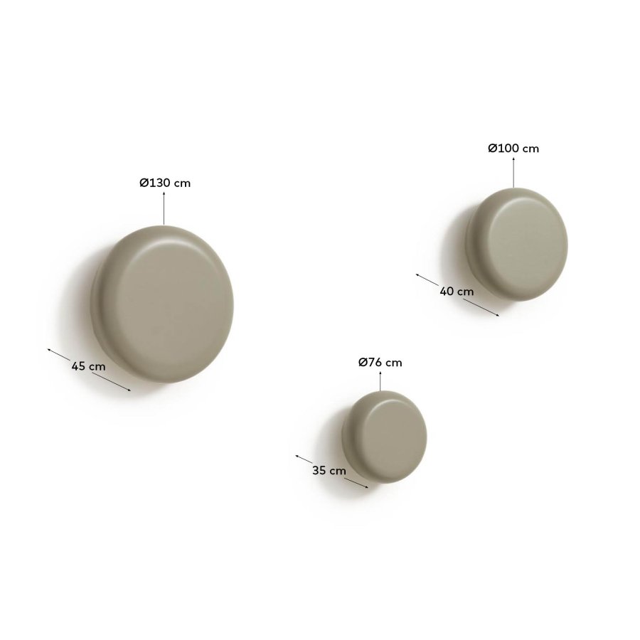 KAVE HOME Nadue sett med 3 veggkroker i heltre bk med gr overflate