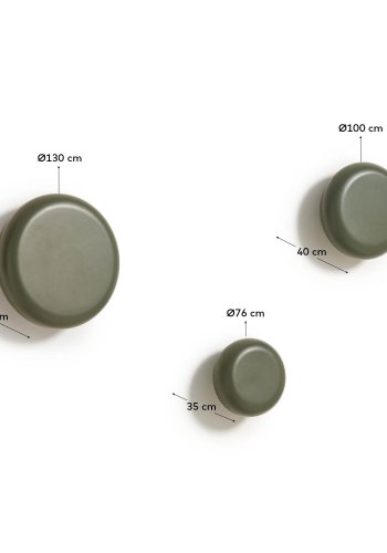 KAVE HOME Nadue sett med 3 veggkroker i heltre bk med grnn finish