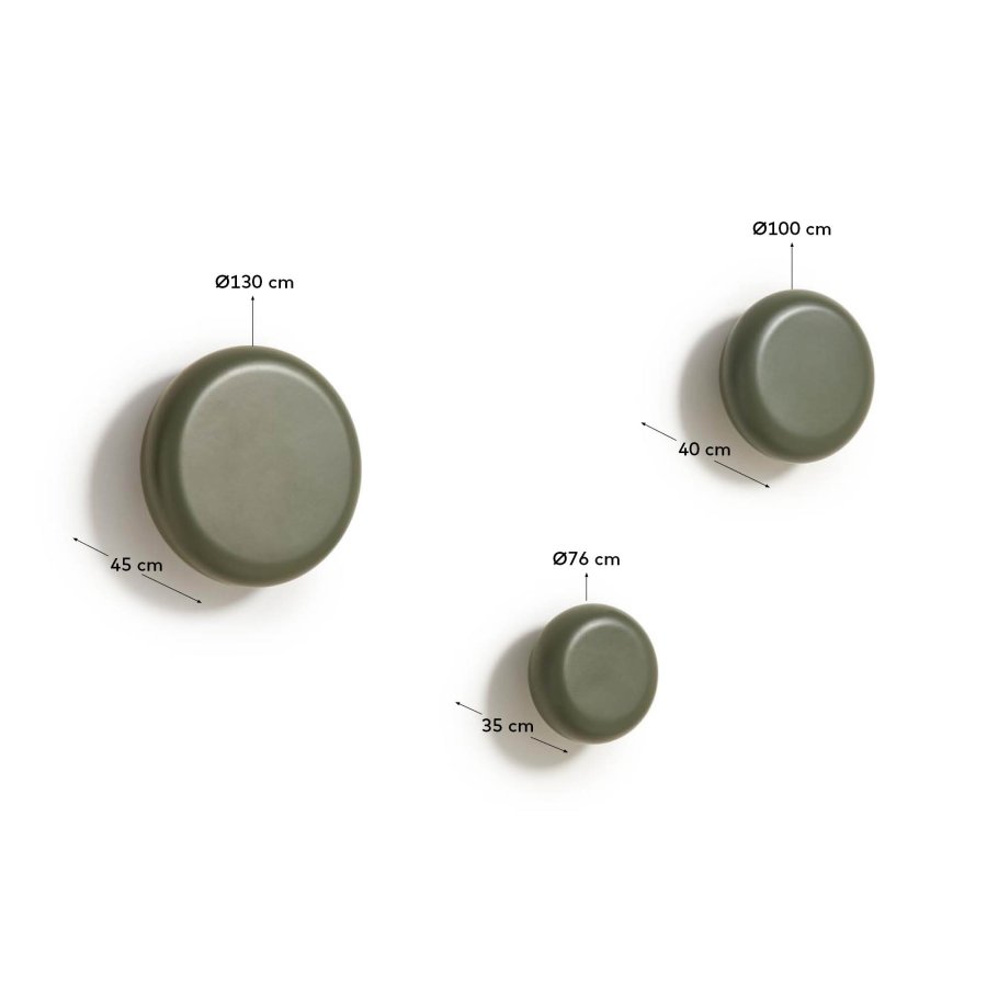 KAVE HOME Nadue sett med 3 veggkroker i heltre bk med grnn finish