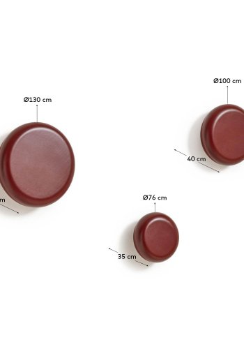 KAVE HOME Nadue sett med 3 veggkroker i heltre bk med rdbrun overflate