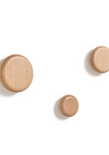 KAVE HOME Nadue sett med 3 veggkroker i heltre bk med naturlig finish