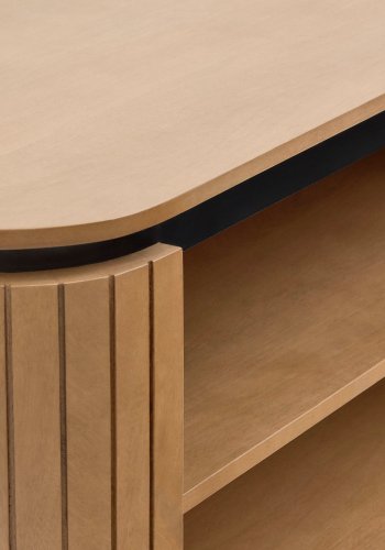 KAVE HOME Licia bokhylle, m. 2 hyller - naturlig mangotre (120x45)