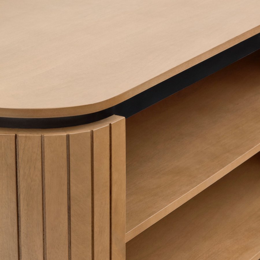 KAVE HOME Licia bokhylle, m. 2 hyller - naturlig mangotre (120x45)