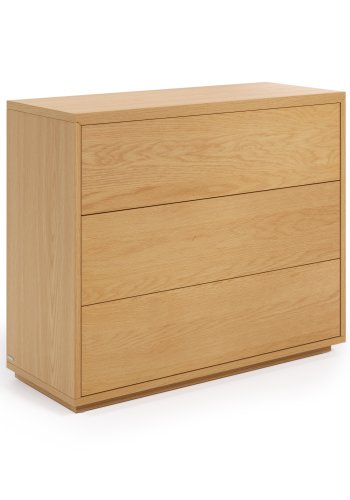 KAVE HOME Abilen kommode, m. 3 skuffer - naturlig eikefiner