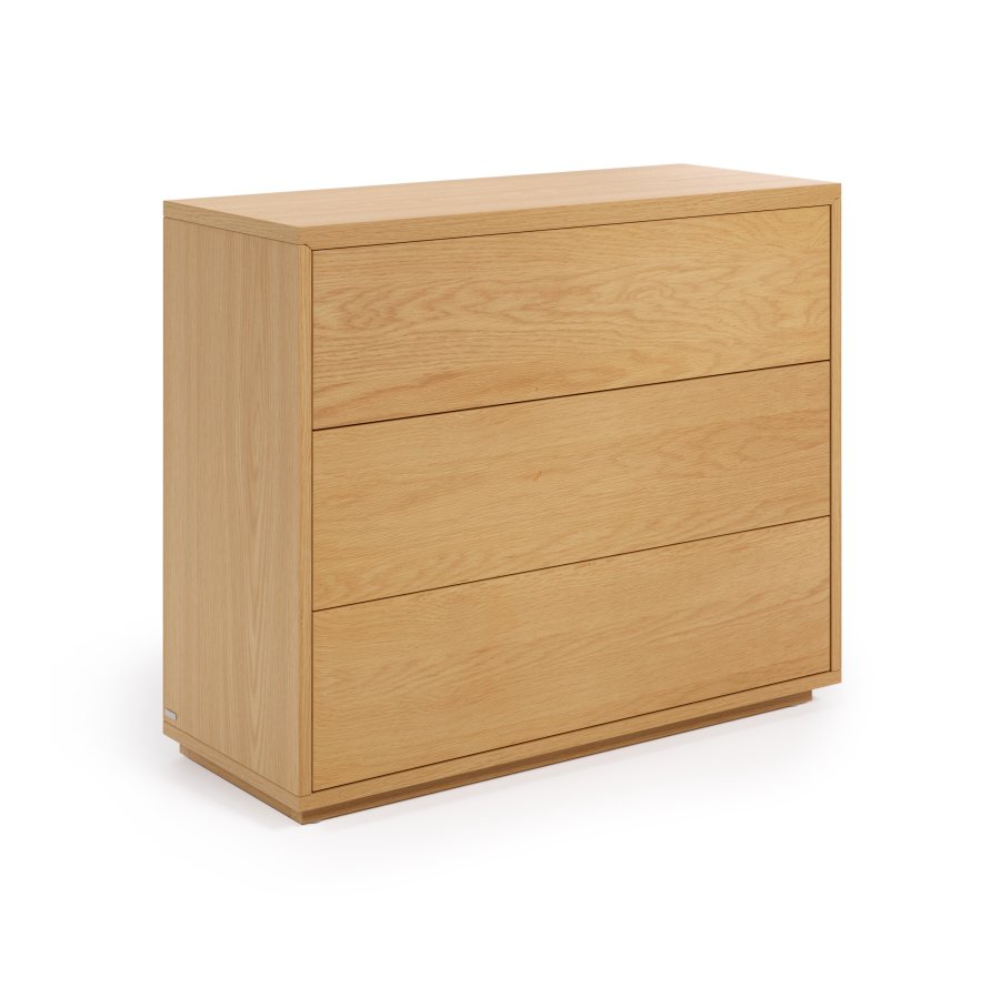 KAVE HOME Abilen kommode, m. 3 skuffer - naturlig eikefiner