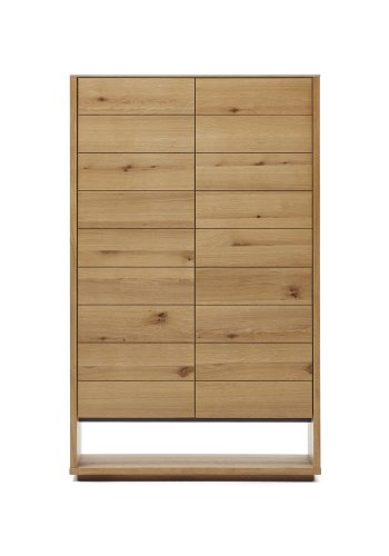 KAVE HOME Alguema hy skjenk, m. 2 drer og hyller - naturlig eikefiner (100x40)