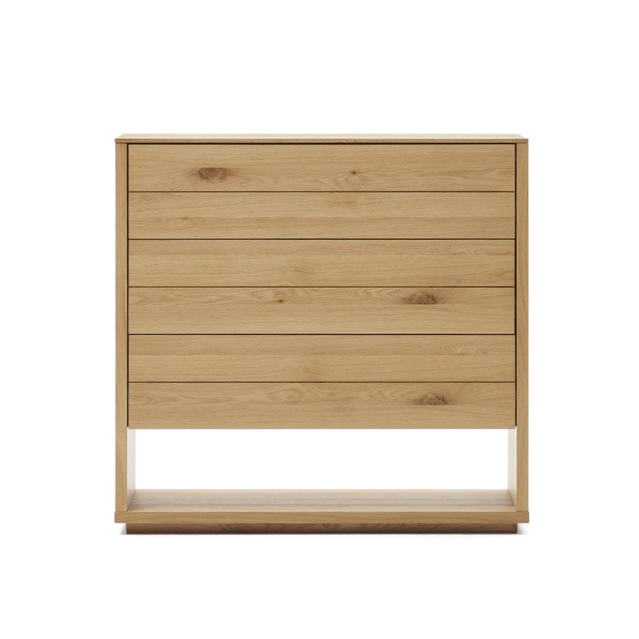 KAVE HOME Alguema kommode, m. 3 skuffer - naturlig eikefiner