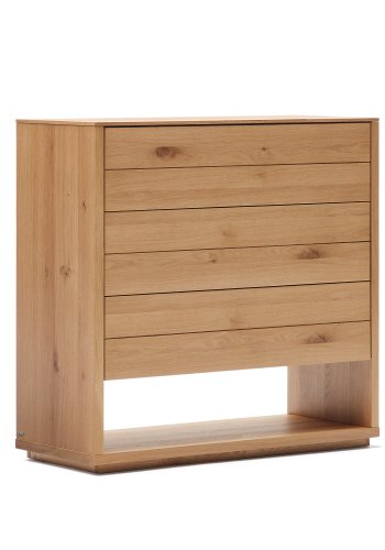 KAVE HOME Alguema kommode, m. 3 skuffer - naturlig eikefiner