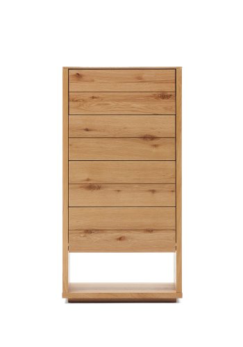 KAVE HOME Alguema kommode, m. 4 skuffer - naturlig eikefiner (60x120)