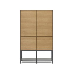 KAVE HOME Vedrana hj sknk, m. 4 lger og 7 hylder - natur egefiner og sort stl