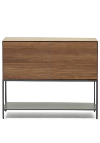 KAVE HOME Vedrana skjenk, m. 2 drer og 3 hyller - brun valnttfiner og sort stl