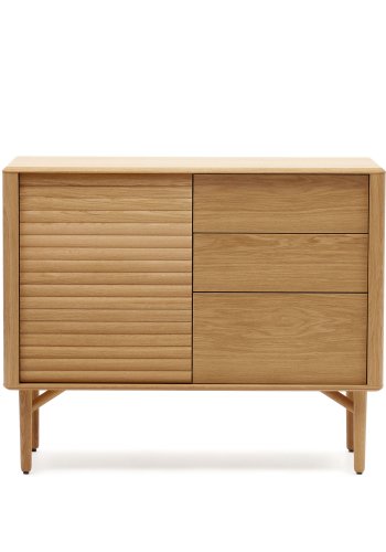 KAVE HOME Lenon skjenk, m. 1 dr og 3 skuffer - naturlig eikefiner og eiketre