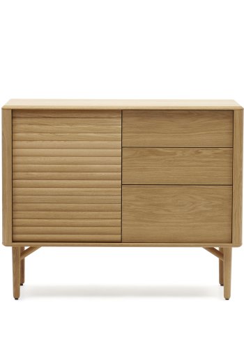 KAVE HOME Lenon skjenk, m. 1 dr og 3 skuffer - naturlig eikefiner og eiketre