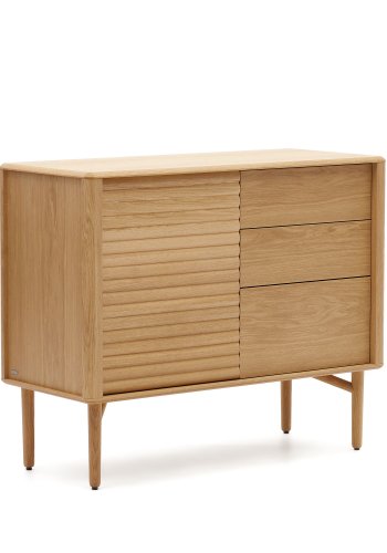 KAVE HOME Lenon skjenk, m. 1 dr og 3 skuffer - naturlig eikefiner og eiketre