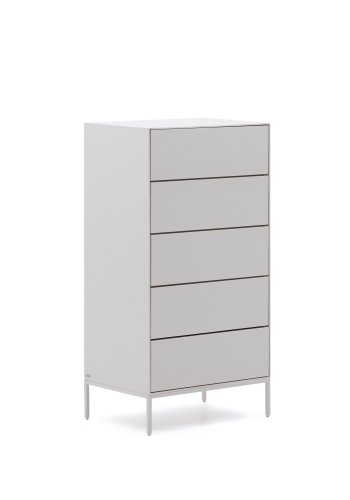 KAVE HOME Vedrana kommode, m. 5 skuffer - hvit MDF (60x114)