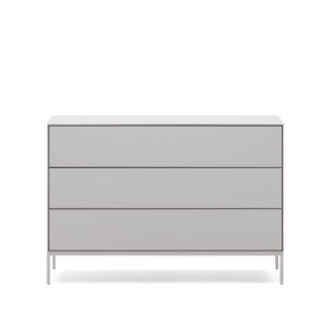 KAVE HOME Vedrana kommode, m. 3 skuffer - hvid MDF og stl