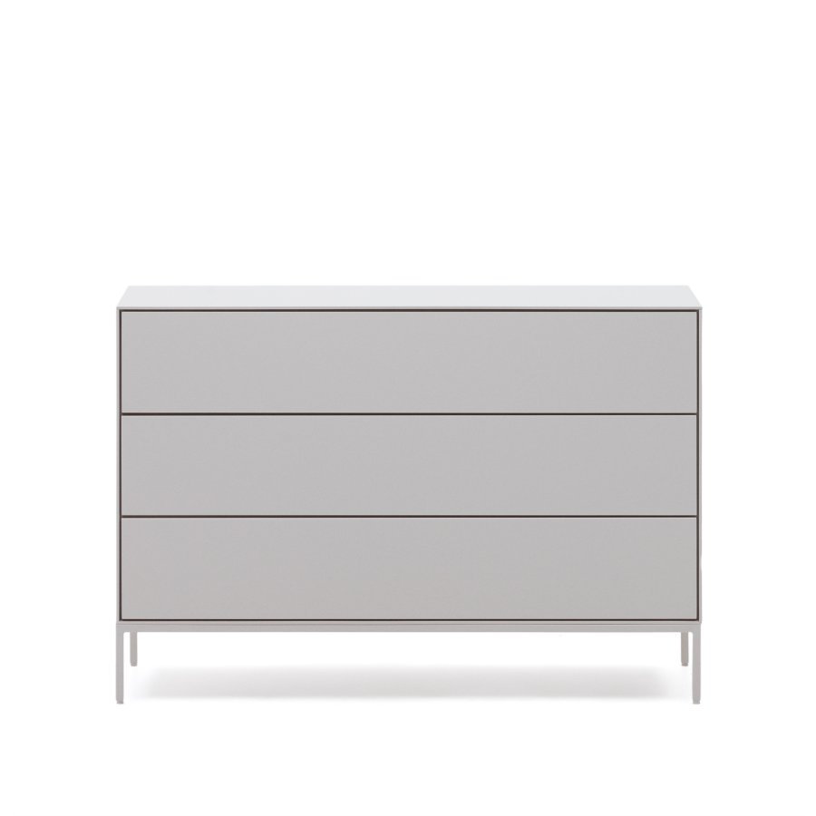 KAVE HOME Vedrana kommode, m. 3 skuffer - hvit MDF og stl