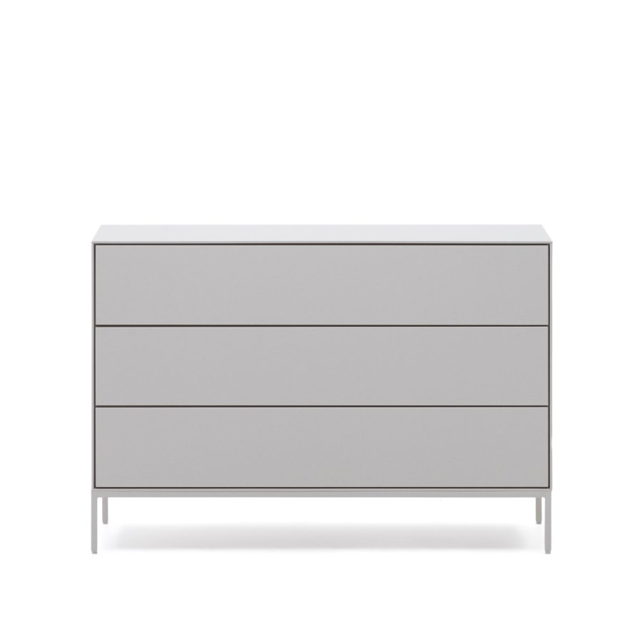 KAVE HOME Vedrana kommode, m. 3 skuffer - hvit MDF og stl