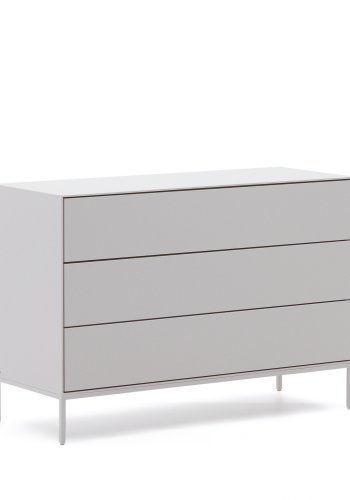 KAVE HOME Vedrana kommode, m. 3 skuffer - hvit MDF og stl