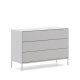 KAVE HOME Vedrana kommode, m. 3 skuffer - hvit MDF og stl