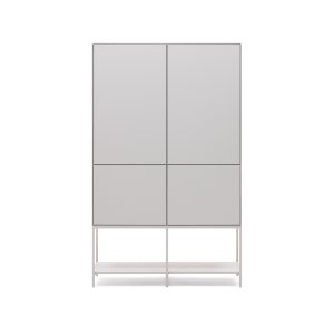 KAVE HOME Vedrana hj sknk, m. 4 lger - hvid MDF og stl (97,5x40)
