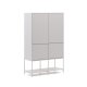 KAVE HOME Vedrana hy skjenk, m. 4 drer - hvit MDF og stl (97,5x40)